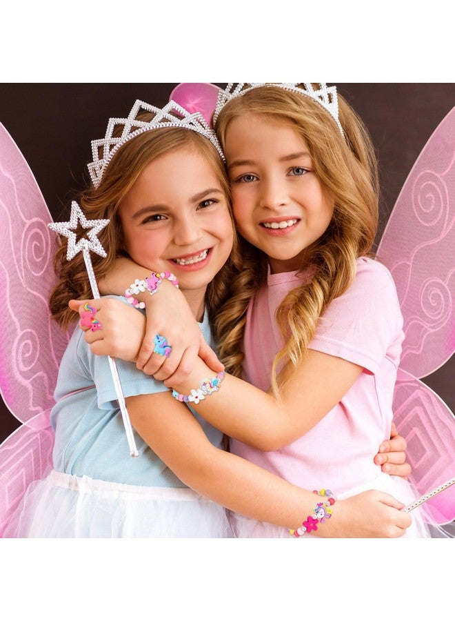 تونديامو مجموعة أساور حلقات يونيكورن مكونة من 48 قطعة تتضمن 12 قطعة من أساور يونيكورن الخشبية للفتيات و36 قطعة من حلقات ألعاب يونيكورن السيليكونية، هدايا لطيفة للفتيات لحفلات يونيكورن وحقيبة هدايا عيد الميلاد - Image 5