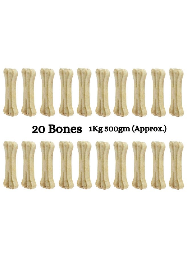 مكافأة الكالسيوم من العظام المضغوطة من Chompsters Rawhide للكلاب - 5 بوصات (عبوة من 20 قطعة) | مناسبة للكلاب الكبيرة | أفضل عظام صحية للكلاب لتنظيف الأسنان وتجديد النفس - Image 3