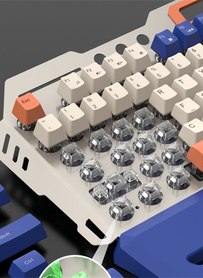 Mechanical Feel Metal Keyboard And Mouse Set White  - Image 3