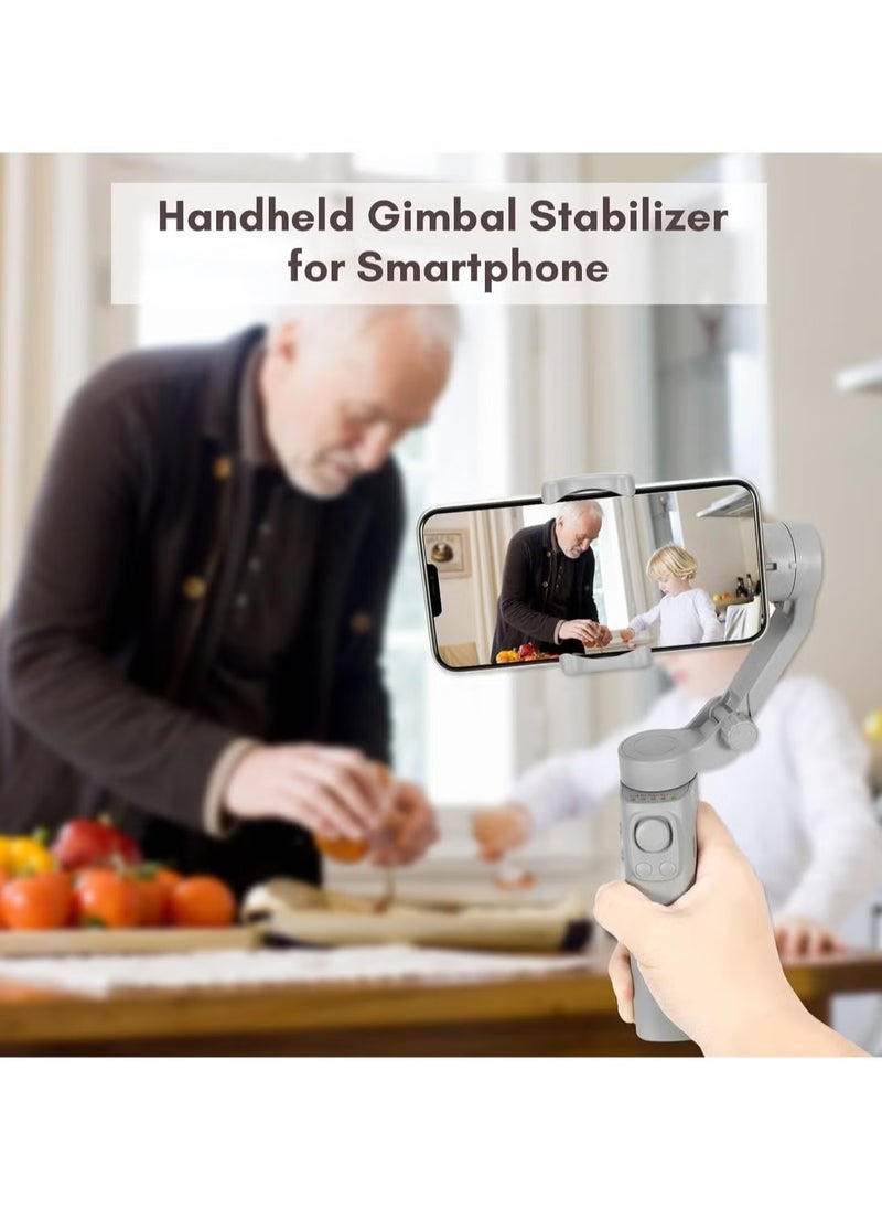 Raxoom Foldable Gimbal Stabilizer for Smartphone – 3-Axis Phone Gimbal for Smooth Video Shake-Free Vlog Stabilizer, Max. 260g Load, Horizontal & Vertical Modes, Face & Zoom Tracking, Timelapse, with Mini Tripod – Perfect for iPhone, Android, and More  - Image 2