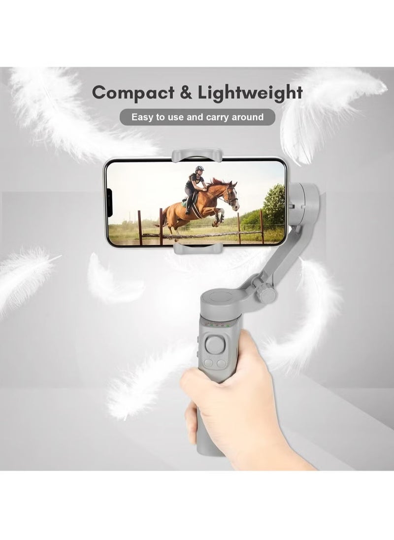 Raxoom Foldable Gimbal Stabilizer for Smartphone – 3-Axis Phone Gimbal for Smooth Video Shake-Free Vlog Stabilizer, Max. 260g Load, Horizontal & Vertical Modes, Face & Zoom Tracking, Timelapse, with Mini Tripod – Perfect for iPhone, Android, and More  - Image 3