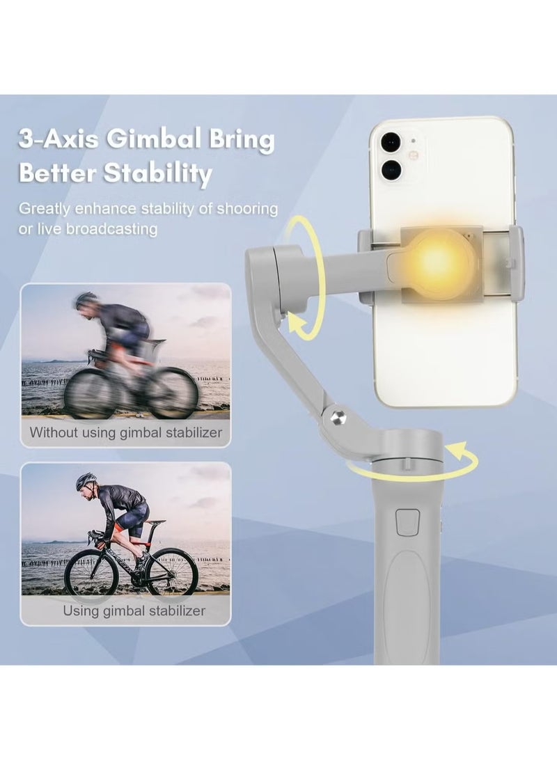 Raxoom Foldable Gimbal Stabilizer for Smartphone – 3-Axis Phone Gimbal for Smooth Video Shake-Free Vlog Stabilizer, Max. 260g Load, Horizontal & Vertical Modes, Face & Zoom Tracking, Timelapse, with Mini Tripod – Perfect for iPhone, Android, and More  - Image 5