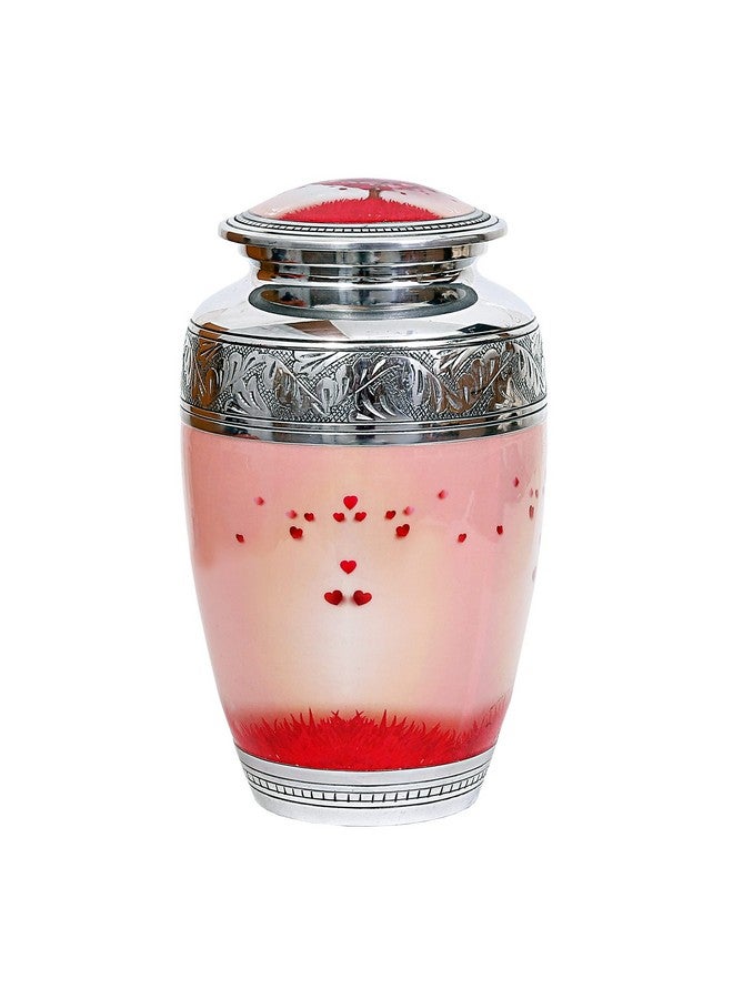 hlc Beautiful Lovely Beautiful Red Heart Cream Keepsake Urn - Keepsake Urn for Human Ashes with 1 Velvet Box Bag - Peaceful Engraved Memorial Affordable Keepsake Urn 10.5 x 6 - Image 4