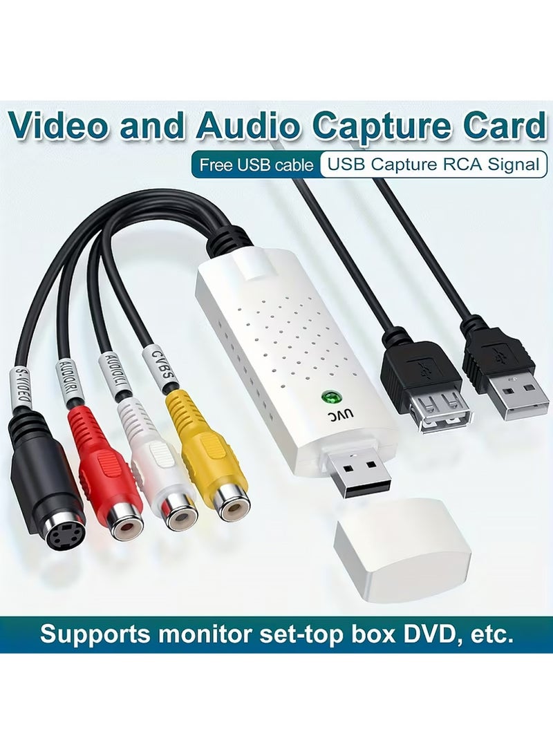 X-level USB Audio Video Converter, VHS to Digital Converter, Video Capture Card Digitize from Analog Video VCR VHS DVD, for Windows 7 8 10 Television Accessories (White) - Image 2