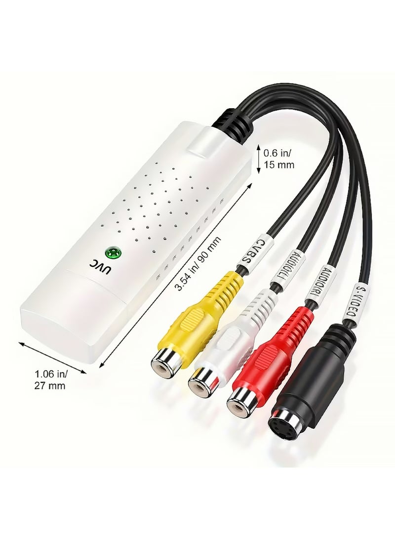 X-level USB Audio Video Converter, VHS to Digital Converter, Video Capture Card Digitize from Analog Video VCR VHS DVD, for Windows 7 8 10 Television Accessories (White) - Image 3