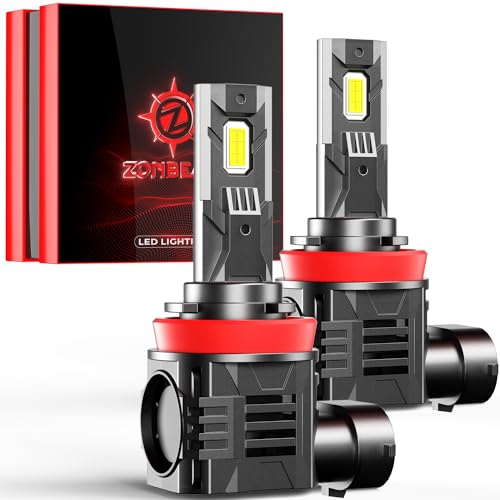 ZONBEAM 2026 Upgrade H 11 Led Bulbs [Super Bright] 65000lm 900% Brighter,1:1 Halogen Size, With 6000k Cool White，H9/ H8 Direct Installation Fog Light Bulbs Plug and Play, Pack of 2 - Image 1