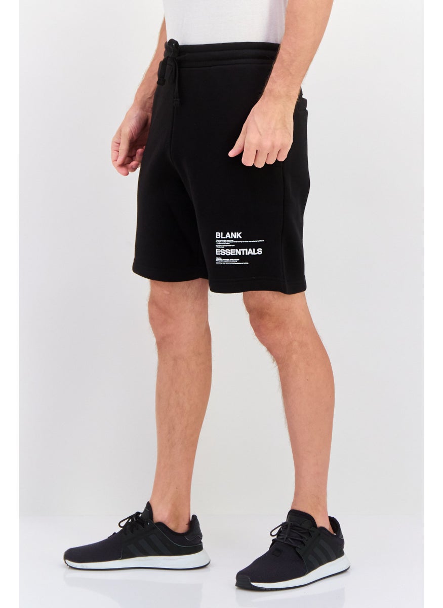 Blank Essentials - Men Drawstring Brand Logo Short, Black - Image 1