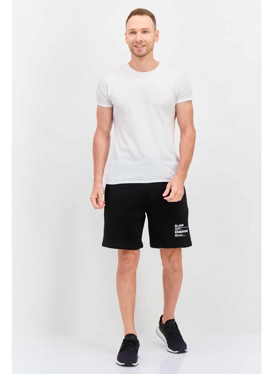 Blank Essentials - Men Drawstring Brand Logo Short, Black - Image 1