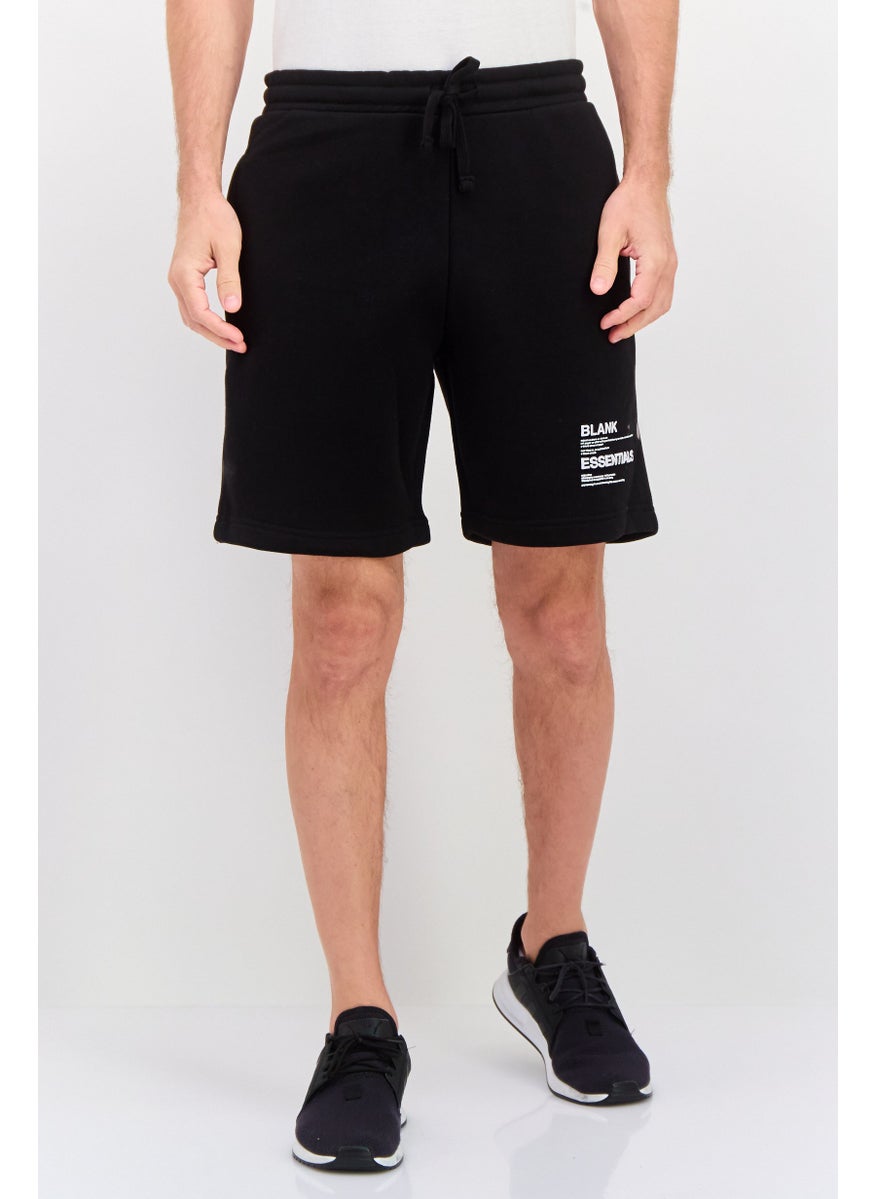 Blank Essentials - Men Drawstring Brand Logo Short, Black - Image 1