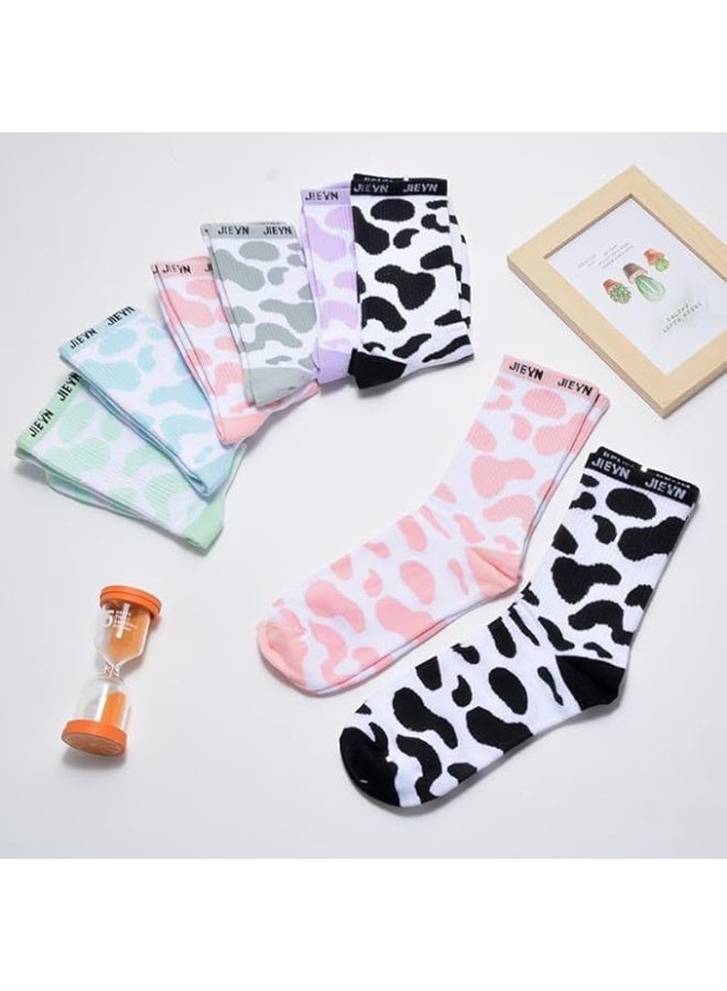 Trendora Women's Cotton Long Socks, Multi Color,Pack of 5 + 1 Pair Gift- Cotton Blend - Image 2