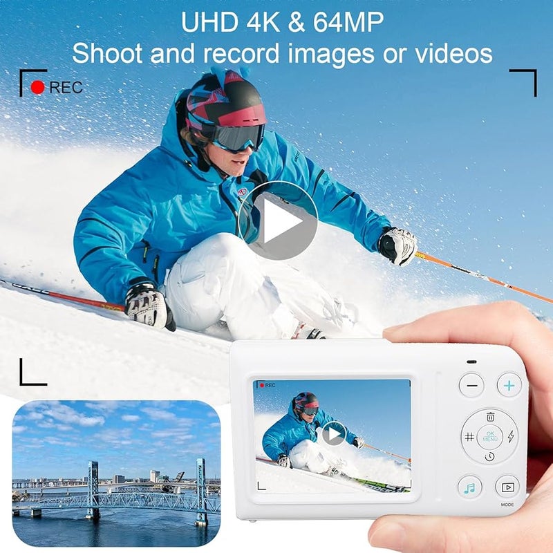 4K 64MP Digital Camera with 18X Zoom Auto Focus 2 4 Inch Screen for Beginners - Image 3