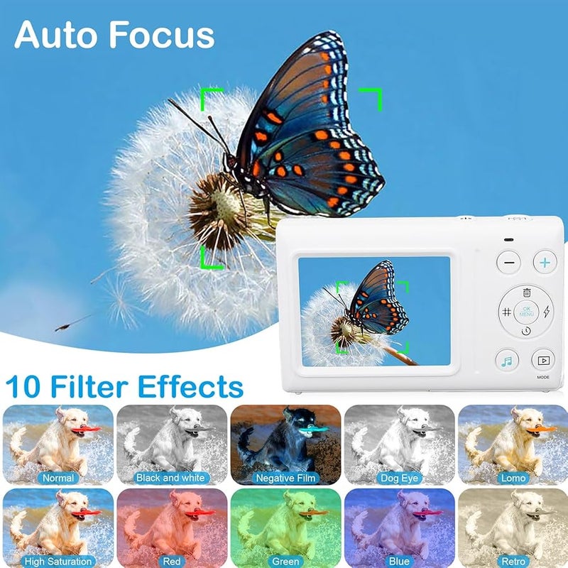 4K 64MP Digital Camera with 18X Zoom Auto Focus 2 4 Inch Screen for Beginners - Image 4