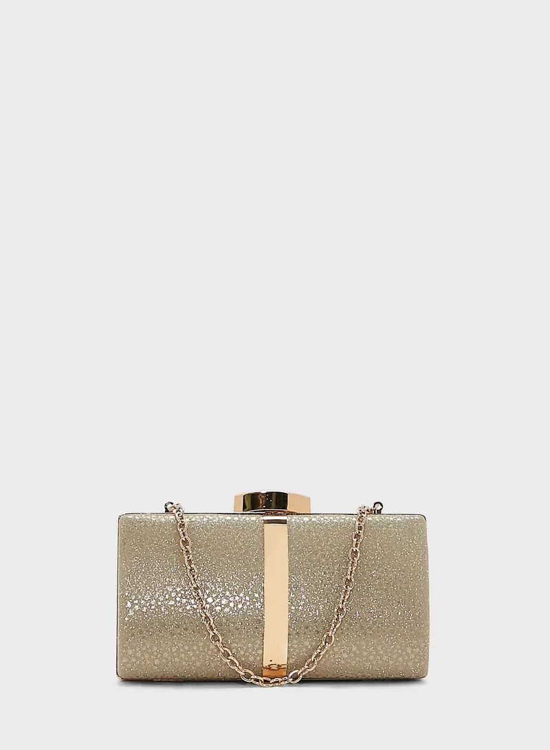 MENBUR Metal Textured Clutch