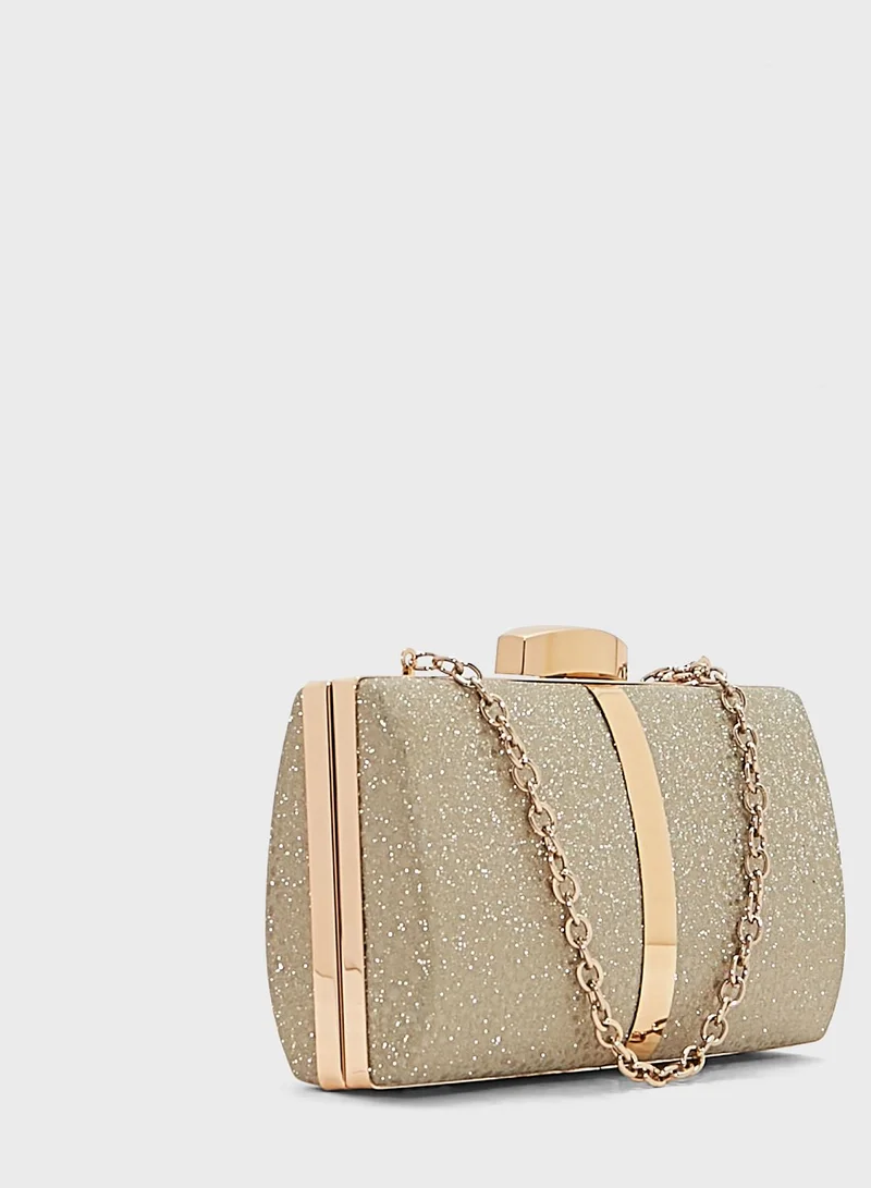 MENBUR Metal Textured Clutch