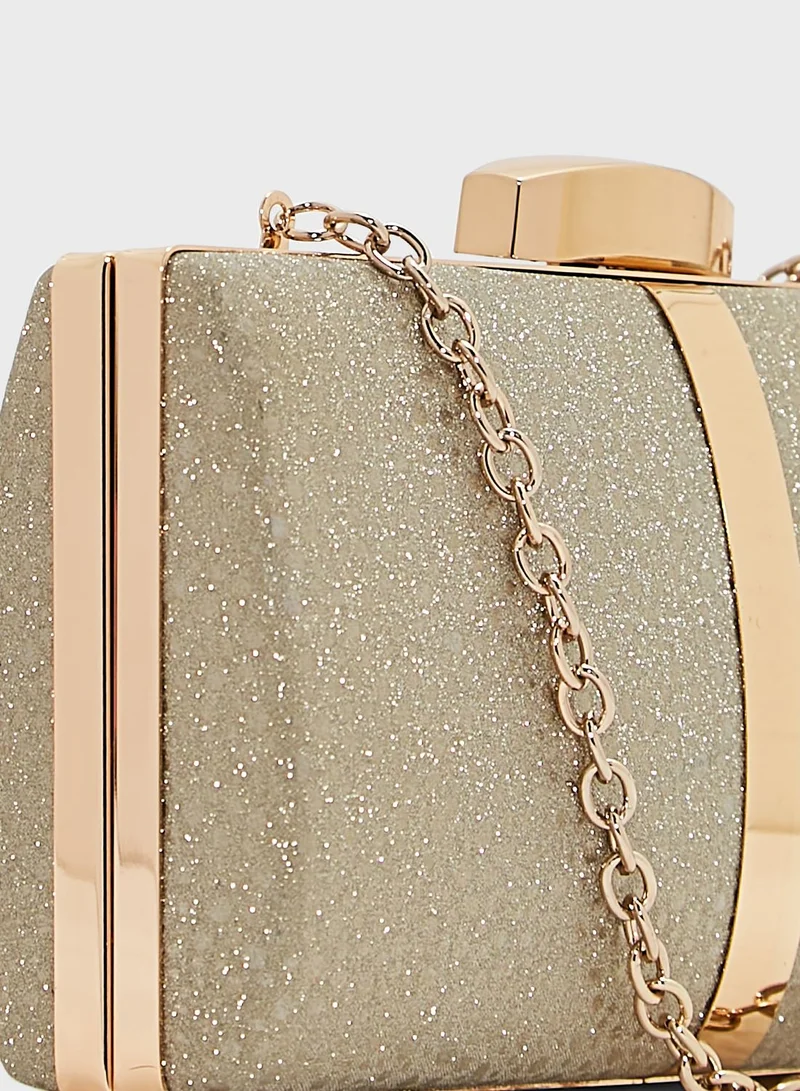 MENBUR Metal Textured Clutch