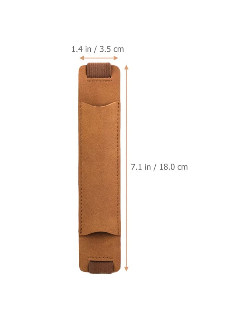 Excefore Adjustable Pencil Holder Elastic Notebook Pen Holder 5pcs Elastic Band PU Leather Pen Holders for Notebook PU Leather Pen Sleeve Pouch Pen Storage Band Bags Leather Pen Band Sleeve  - Image 5