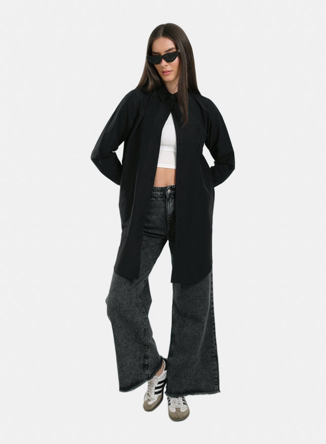 Clue Round Hem Long Shirt - Image 5