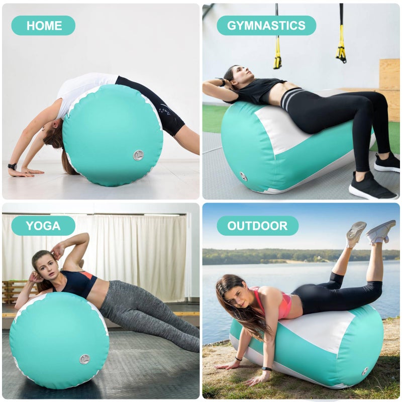 AWSUM Gymnastics Tumbling Equipment Barrel Inflatable Air Roller Thicken Octagon Mat back Handspring Trainer for Cheerleading Training Home Use, Without pump - Image 5