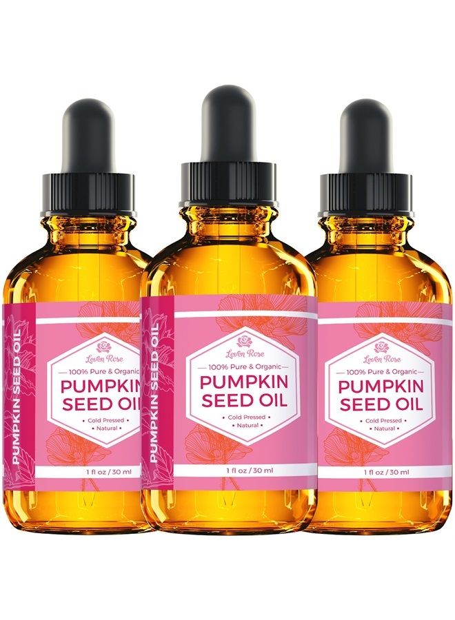 Leven Rose Pumpkin Seed Oil, 100% Pure Cold Pressed Natural Moisturizer for Dry Hair Rough Skin and Nails 1 oz - Image 2