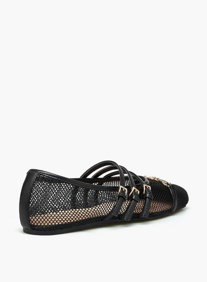 Celeste BLACK Women Buckle Closure Ballerina Shoes for Women | Best Price UAE