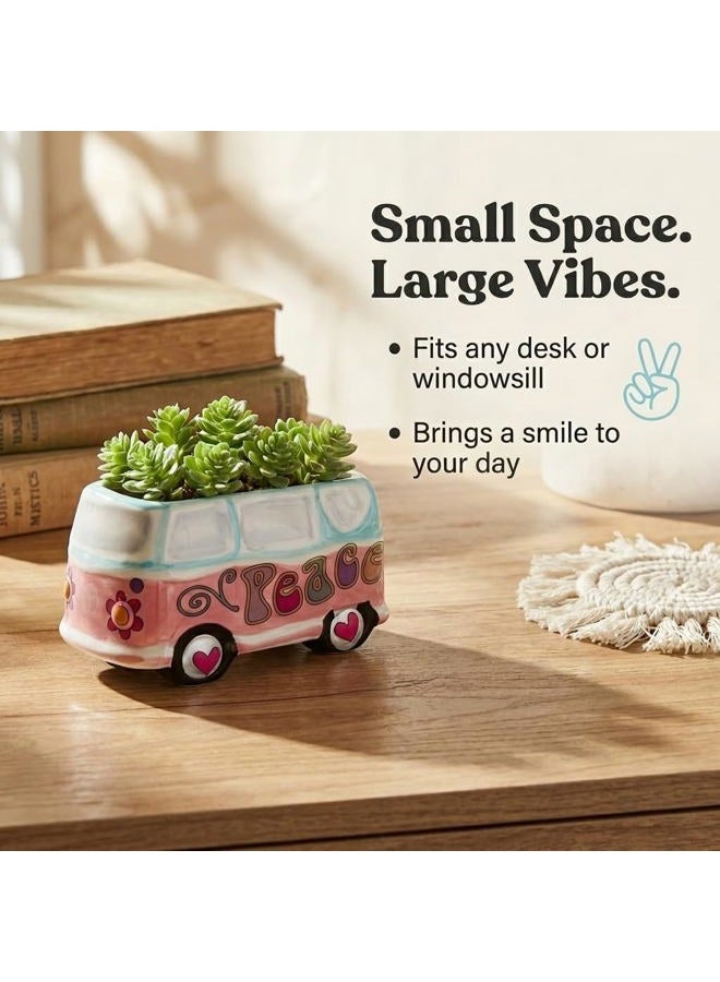 The Bridge Collection Hippy Vehicle Planter Pot (Peace Bus) - Image 2