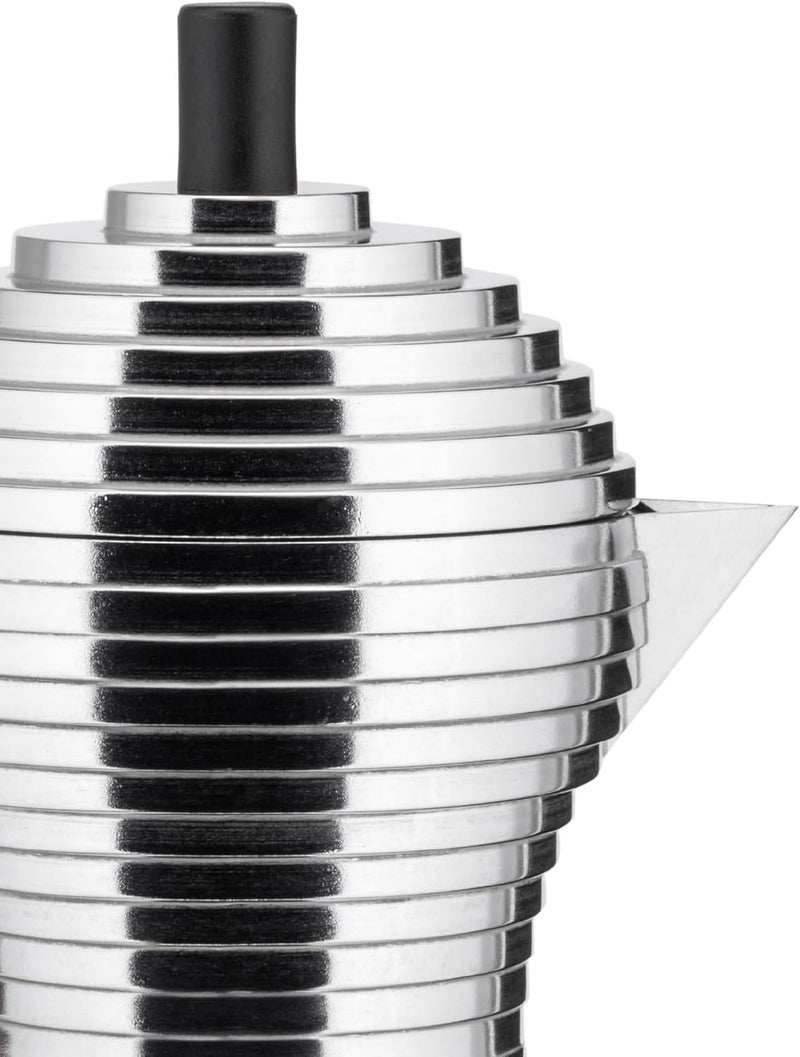 ALESSI موقد إسبريسو MDL02/3 B "بولشينا" 3 أكواب مع مقبض وزر من الألمنيوم، أسود - Image 4