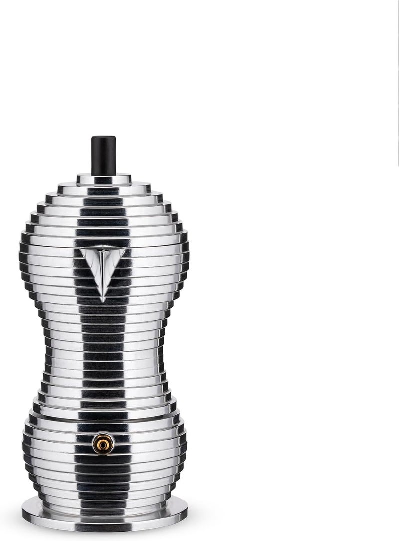 ALESSI موقد إسبريسو MDL02/3 B "بولشينا" 3 أكواب مع مقبض وزر من الألمنيوم، أسود - Image 2