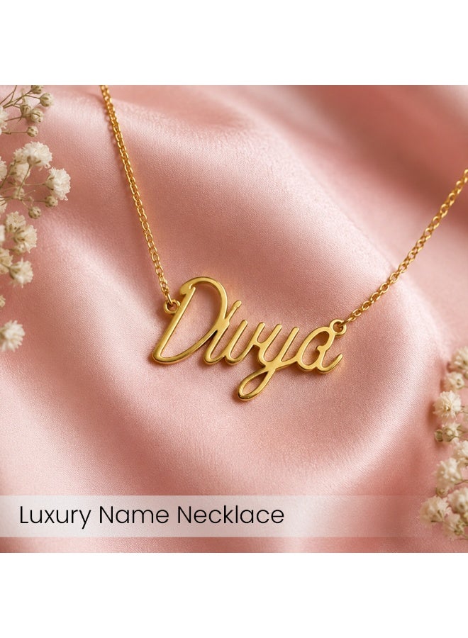 NENOUSH Kids Name Necklace | English Letter Pendant Chain 35cm | Gold Tone Jewelry | Birthday Party Gift for Girls | Daily Wear Fashion Jewelry for Special Occasions - Image 2