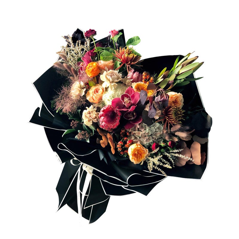 NESCCI 20 Sheet Flower Wrapping Paper - Waterproof Floral Bouquet Wrapping Paper, Florist Supplies Packaging Paper for Wedding Birthday Gift DIY (Dark Black) - Image 5