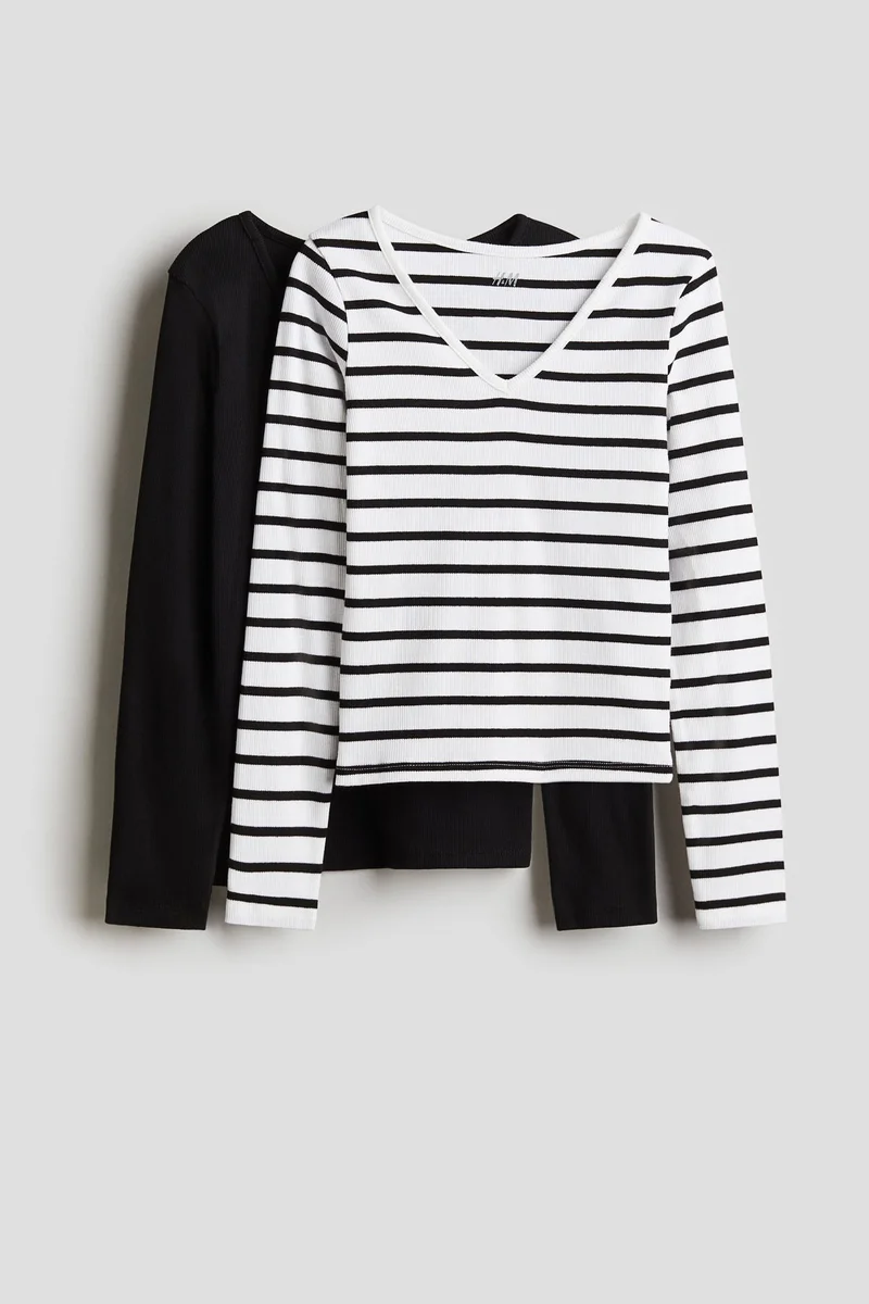 H&M 2-pack long-sleeved ribbed tops