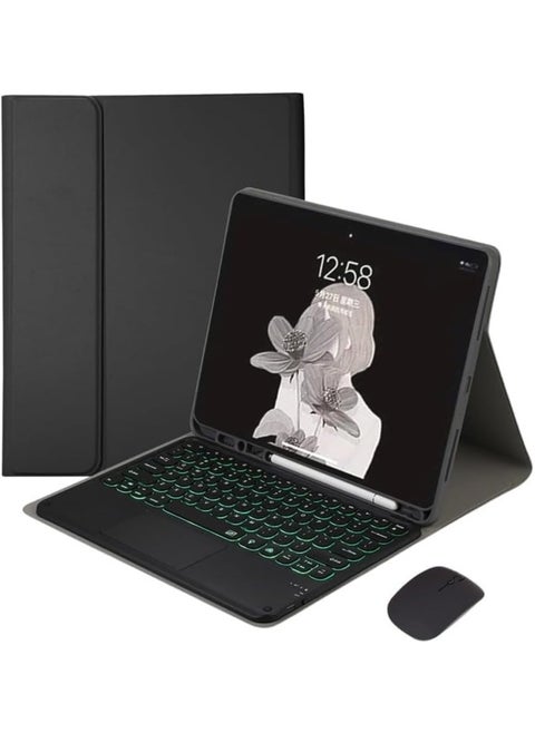 Keyboard Case Compatible with Samsung Galaxy Tab S9 Ultra 14.6 inch 2023 with Pen Holder,7 Color Backlit Keyboard with Touchpad + Mouse,PU Stand Cover for Tablet