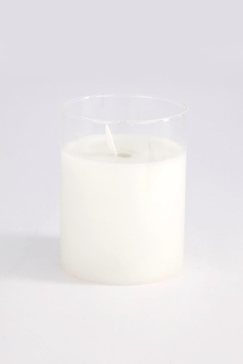 Muy Mucho LED Glass Candle, White - Image 2