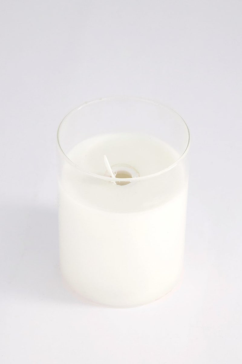 Muy Mucho LED Glass Candle, White - Image 1