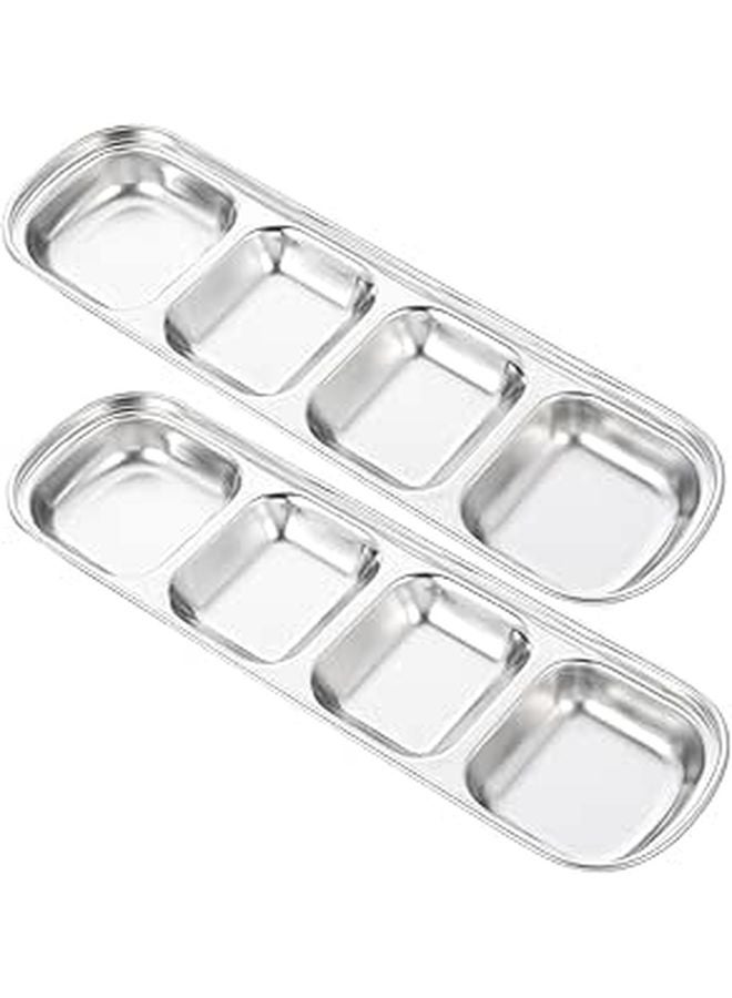 2Pcs Stainless Steel Mini Dipping Bowls Korean Style Soy Sauce Dishes Food Grade Serving Set - Image 1