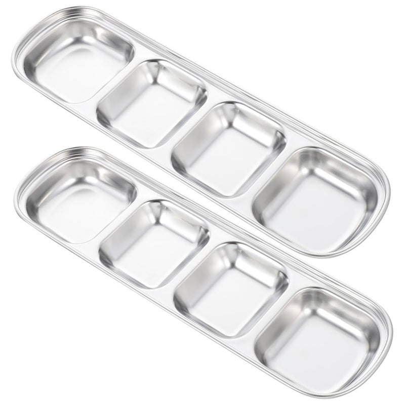 2Pcs Stainless Steel Mini Dipping Bowls Korean Style Soy Sauce Dishes Food Grade Serving Set - Image 2