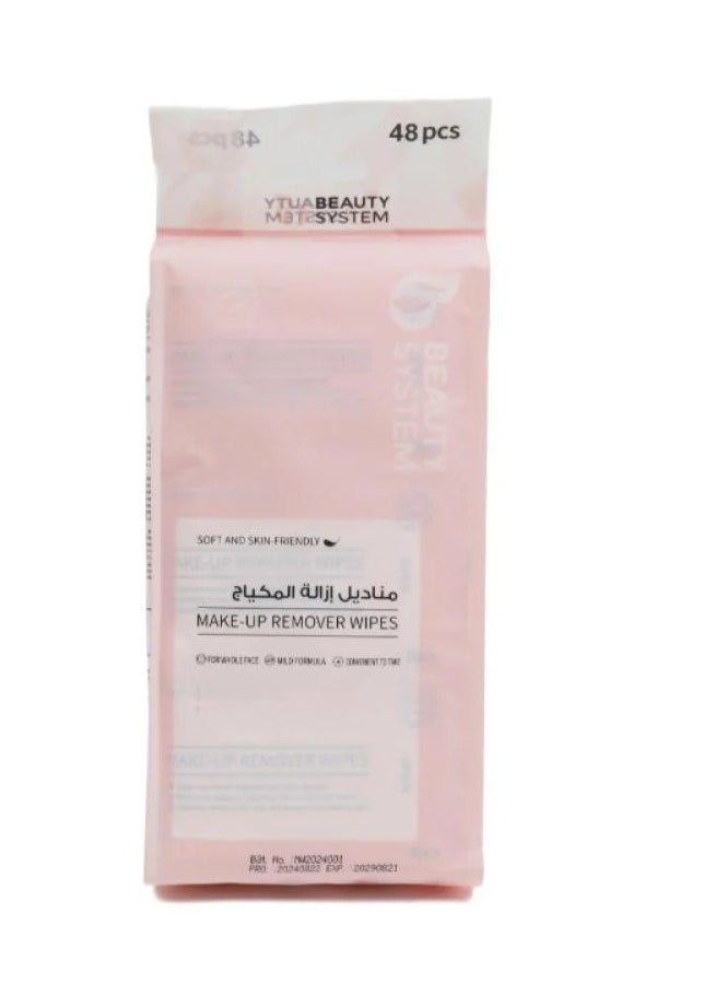BEAUTY SYSTEM Mini Personal  Travel Wipes 48 â€‹â€‹Coun + Makeup Remover Wipes 48 â€‹â€‹Wipes  - Image 3