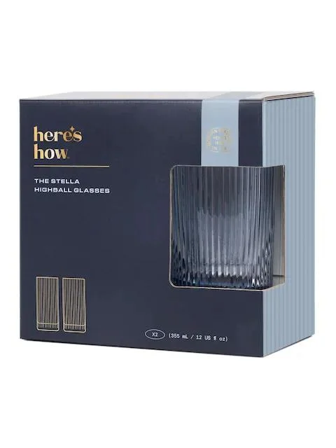 وإليك كيف The Stella Highball Glass - Set of 2 Blue