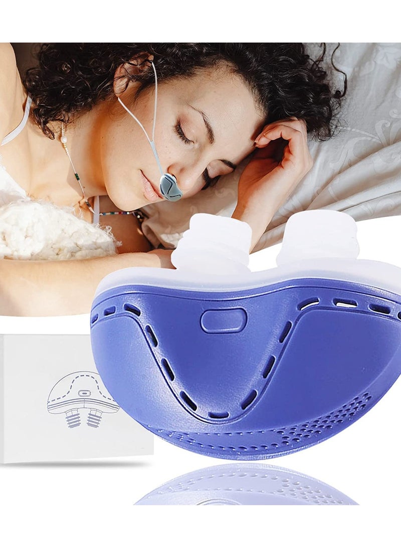 Anti Snoring Devices, Electric Snore Stopper Snoring Solution for Men Women, Adjustable Wind Speed Double Eddy Current Stop Snoring Sleep Aid Device Nasal Dilator Nose Vents Plugs Better Sleep - Image 1
