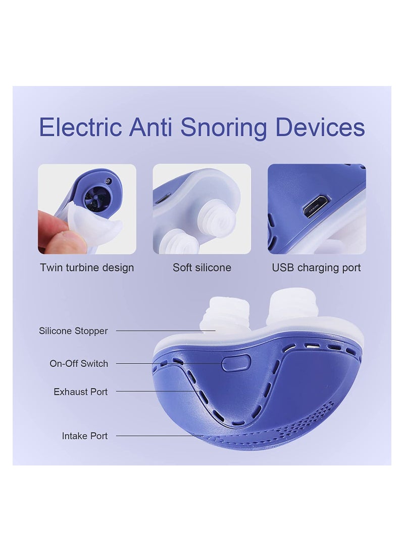 Anti Snoring Devices, Electric Snore Stopper Snoring Solution for Men Women, Adjustable Wind Speed Double Eddy Current Stop Snoring Sleep Aid Device Nasal Dilator Nose Vents Plugs Better Sleep - Image 4