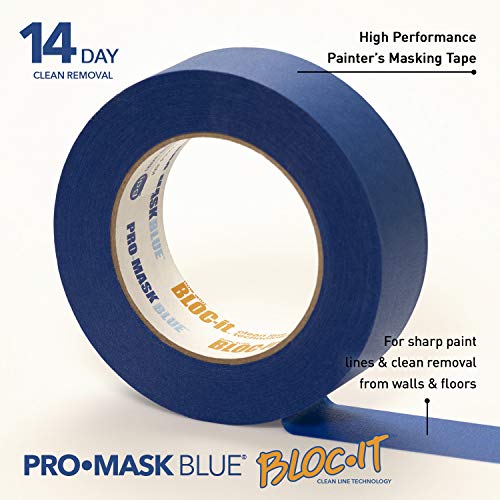 IPG ProMask Blue with BLOC-It, Premium 14-Day Masking Tape, 1.41" x 60 yd, Blue, (Single Roll) - Image 2