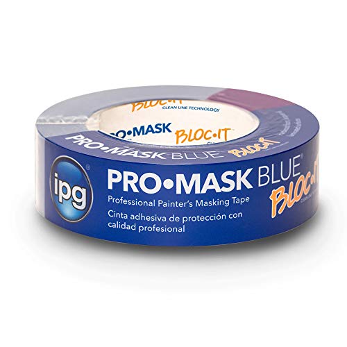 IPG ProMask Blue with BLOC-It, Premium 14-Day Masking Tape, 1.41" x 60 yd, Blue, (Single Roll) - Image 1