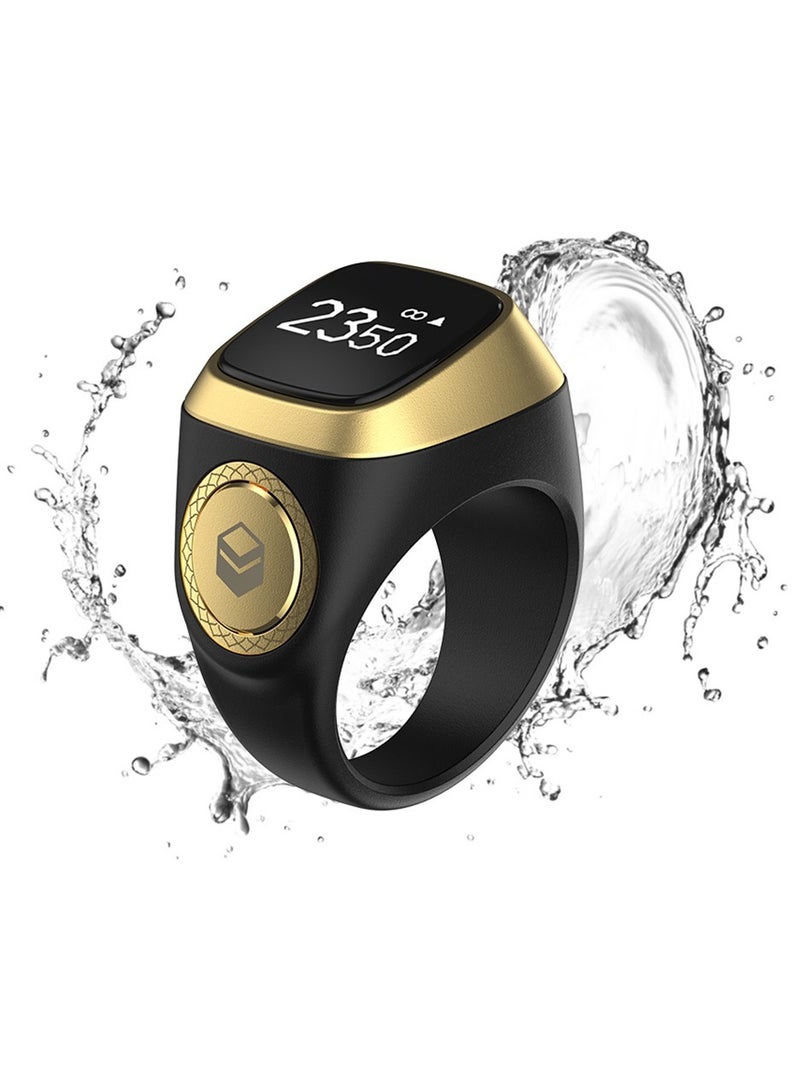 إيكيبلا حلقة ذكية تسبيح ذكر حلقة ذكية تعمل بتطبيق التسبيح وعداد الصلاة وتذكير الصلاة تكنولوجيا بلاستيكية مقاومة للماء حلقة 22 ملم سوداء - Image 4