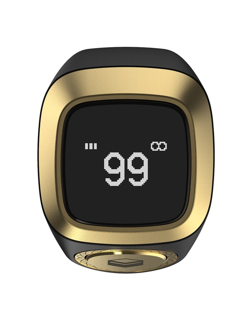 إيكيبلا حلقة ذكية تسبيح ذكر حلقة ذكية تعمل بتطبيق التسبيح وعداد الصلاة وتذكير الصلاة تكنولوجيا بلاستيكية مقاومة للماء حلقة 22 ملم سوداء - Image 3