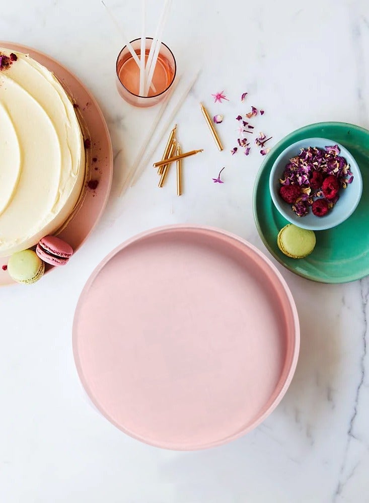 بلاك ستون قالب خبز دائري سيليكون غير لاصق, 25 × 6 سم, قالب كيك للكيك والكيش والتارت, آمن للاستخدام في الفرن, وردي, BSRP04 - Image 2