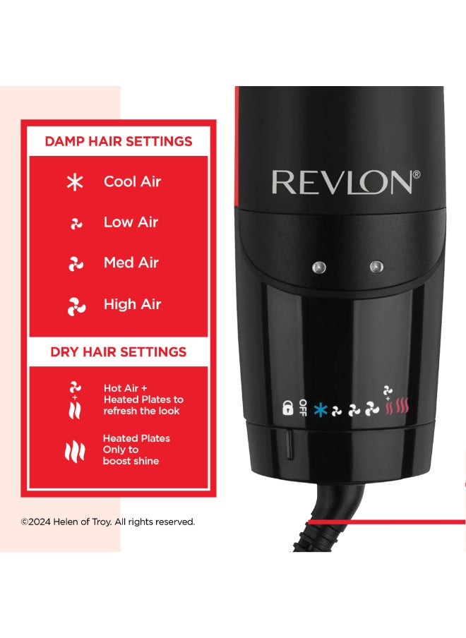 Revlon - 2-In-1 One-Step Air Straight Dryer And Straightener 6 Speed Settings Ceramic Tourmaline Teeth Unique Plates Infused With Argan Oil - Image 1