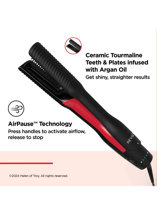 Revlon - 2-In-1 One-Step Air Straight Dryer And Straightener 6 Speed Settings Ceramic Tourmaline Teeth Unique Plates Infused With Argan Oil - Image 1