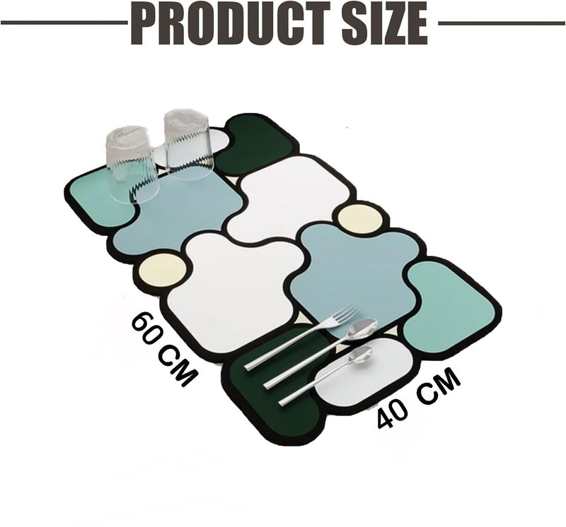 GRAVIN (60X40 CM) Dish Drying mat for Kitchen Water Absorbent mat Drying mat for Kitchen Utensils Large Dry mat for Kitchen Utensils Drying mat Water Absorbent mats Multi (Pack Of1 Heavy Quality) - Image 5