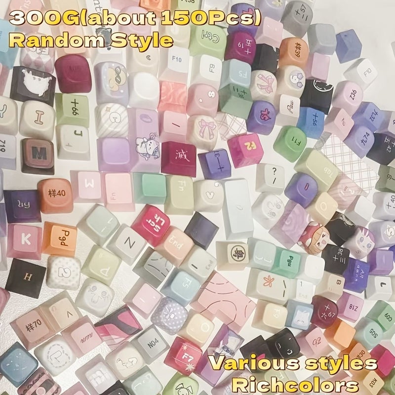 مجموعة أغطية المفاتيح العشوائية الطبعة الجديدة 2026 بوزن 300 جرام متوافقة مع لوحة مفاتيح الكمبيوتر الشخصي، مفتاح واحد DIY قابل للاستبدال مع شريط المسافة، بارتفاع MOA، أغطية مرمزة بالألوان لعشاق الجمع بتصميم QWERTY. - Image 1