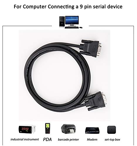 DTech 1.5ft COM Port Serial Cable Male to Female RS232 Extension 9 Pin Straight Through Cord (0.5 Meter, Black) - Image 4