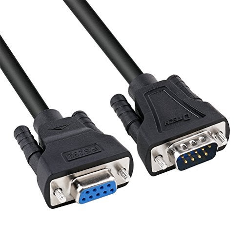 DTech 1.5ft COM Port Serial Cable Male to Female RS232 Extension 9 Pin Straight Through Cord (0.5 Meter, Black) - Image 1